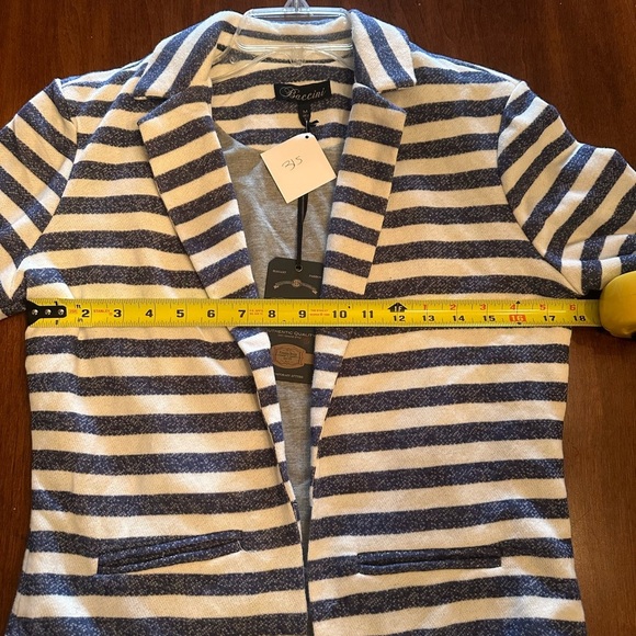 Navy/white striped blazer - Picture 3 of 6